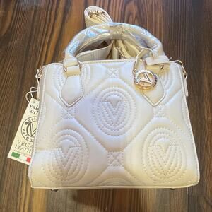 NWT Valentino Orlandi Bone/Cream/Ivory Quilted Monogram Purse/Crossbody
